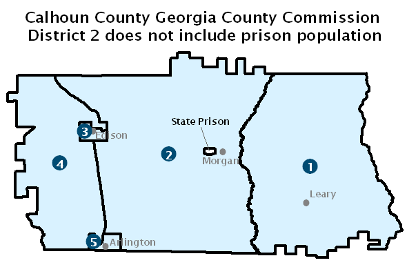 Map of Calhoun County Georgia County Commission districts