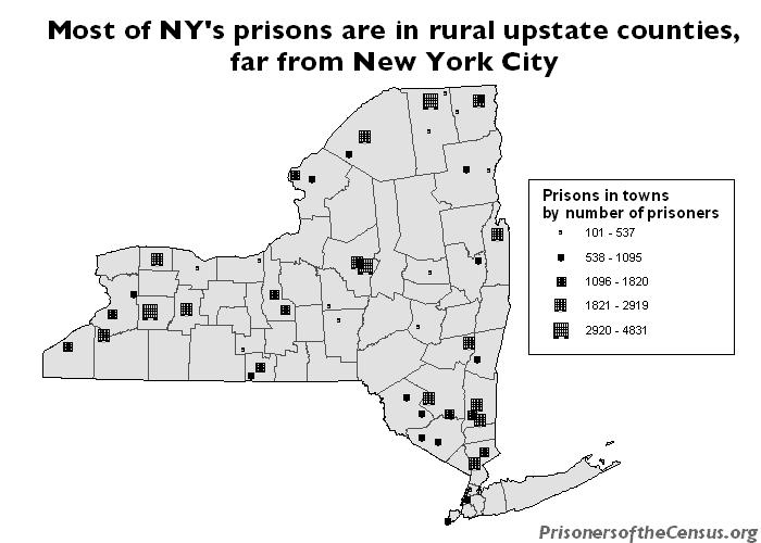 New York Prisons by size