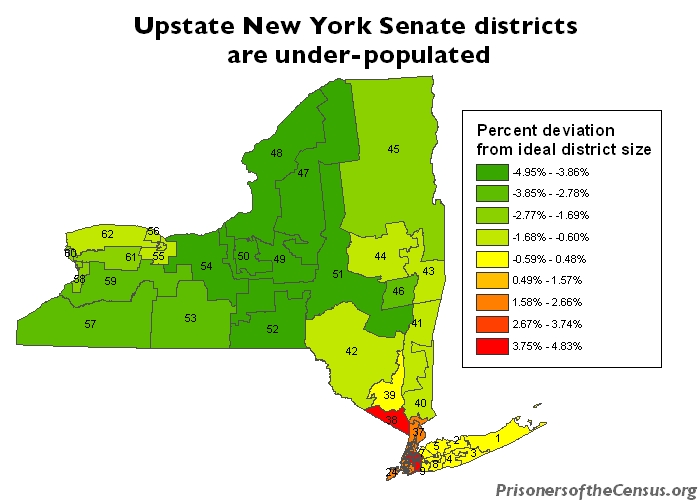 New York State Senate districts by population deviation