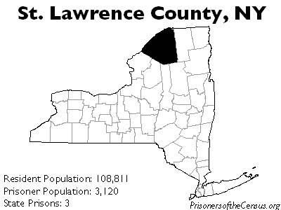 map showing St. Lawrence County in Upstate NY
