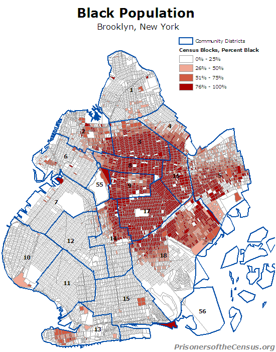 map of Black population in Brooklyn