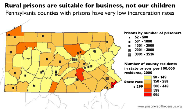 PA incarceration rates by county